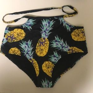 New Tropical Print High Waist Swim Bottoms